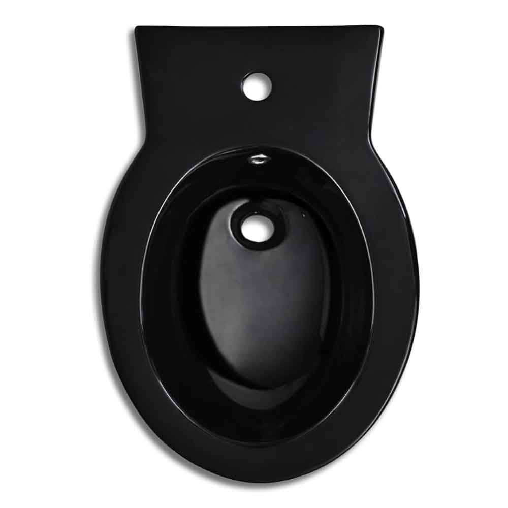 Adel Black Close Coupled Toilet And Bidet With Vertical Outlet - Soft Close Seat
