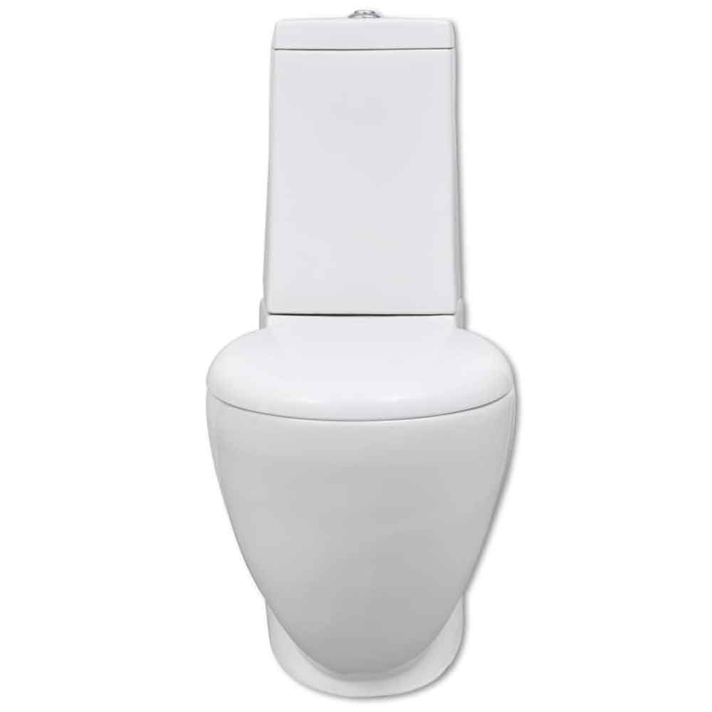 Adel White Close Coupled Toilet And Bidet With Vertical Outlet - Soft Close Seat