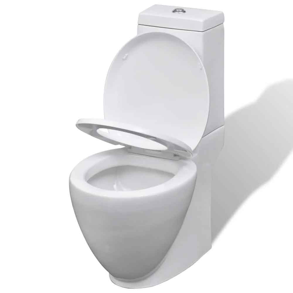 Adel White Close Coupled Toilet And Bidet With Vertical Outlet - Soft Close Seat