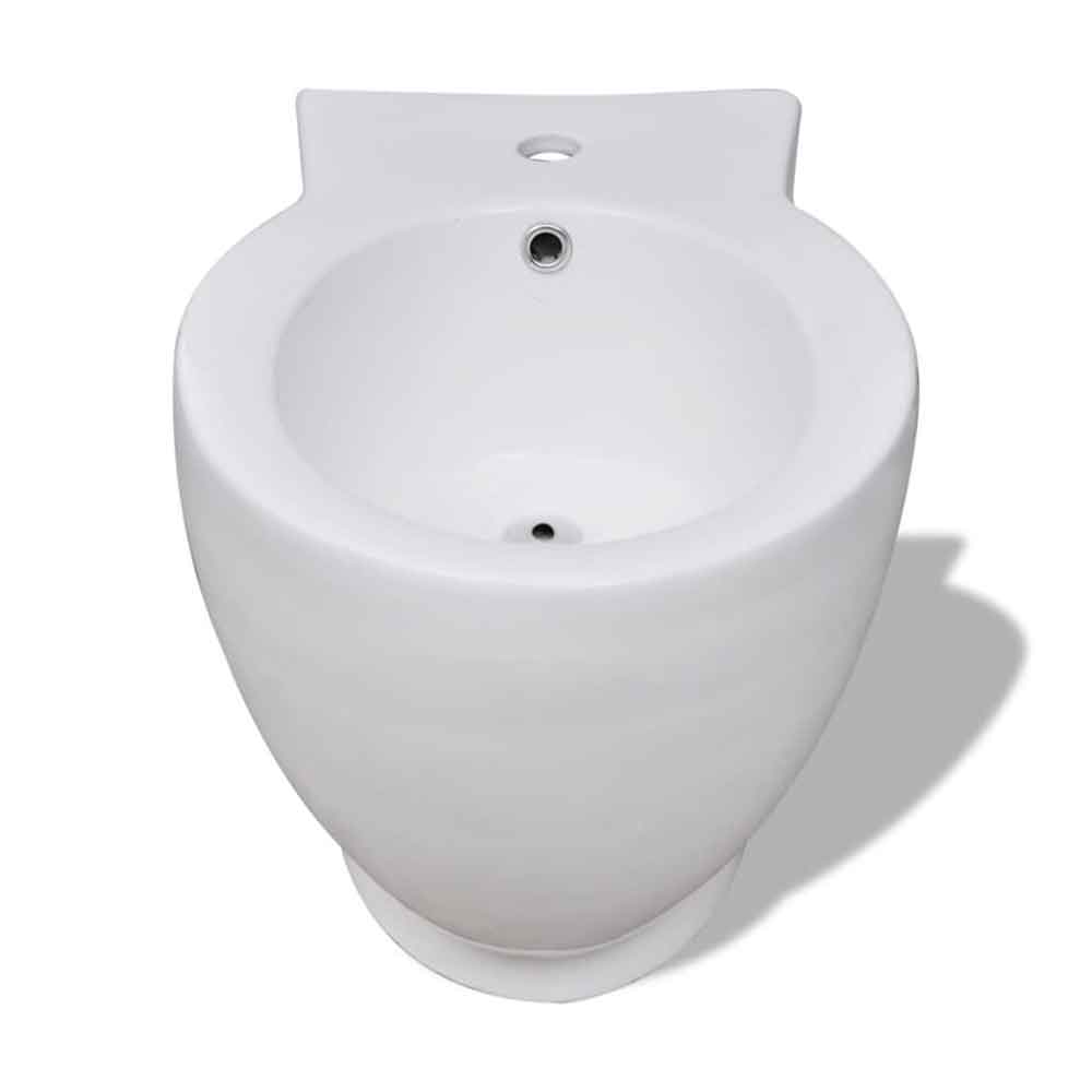 Adel White Close Coupled Toilet And Bidet With Vertical Outlet - Soft Close Seat