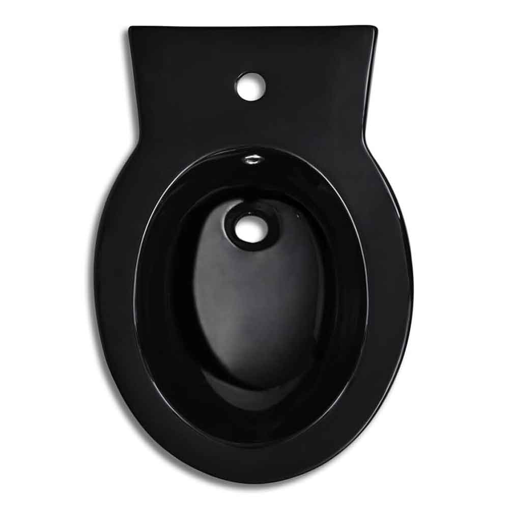 Adel Black Close Coupled Toilet And Bidet With Horizontal Outlet - Soft Close Seat