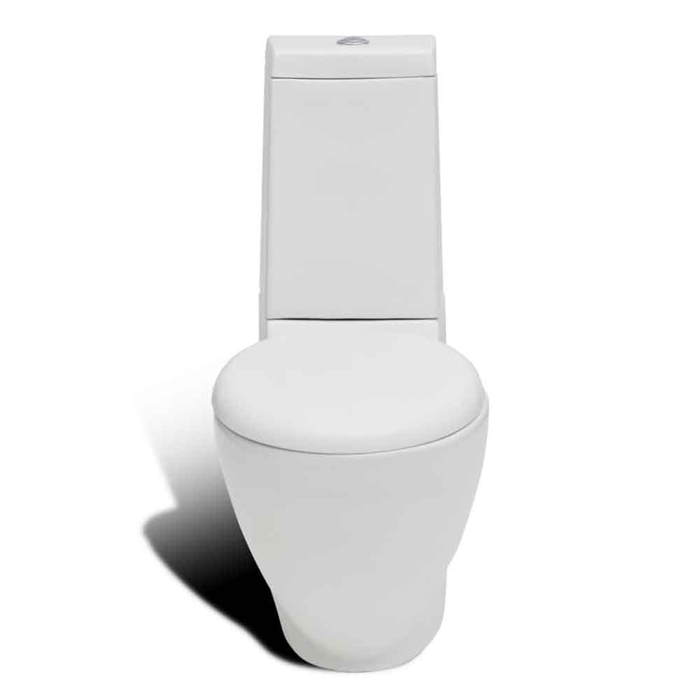 Adel White Close Coupled Toilet And Bidet With Horizontal Outlet - Soft Close Seat