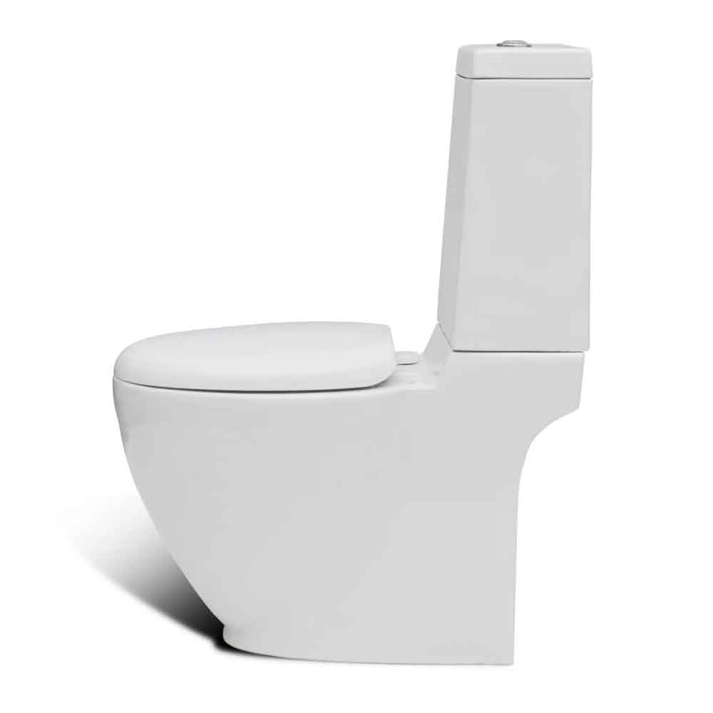 Adel White Close Coupled Toilet And Bidet With Horizontal Outlet - Soft Close Seat