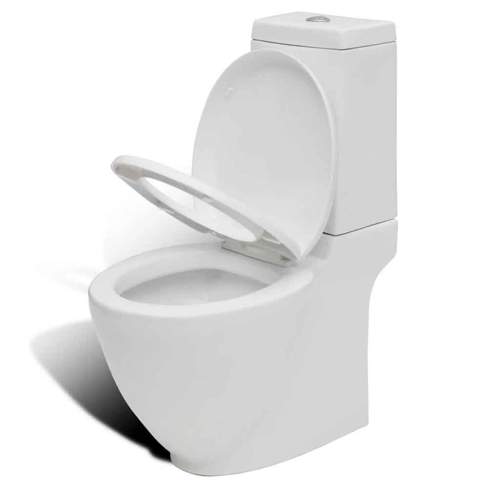 Adel White Close Coupled Toilet And Bidet With Horizontal Outlet - Soft Close Seat