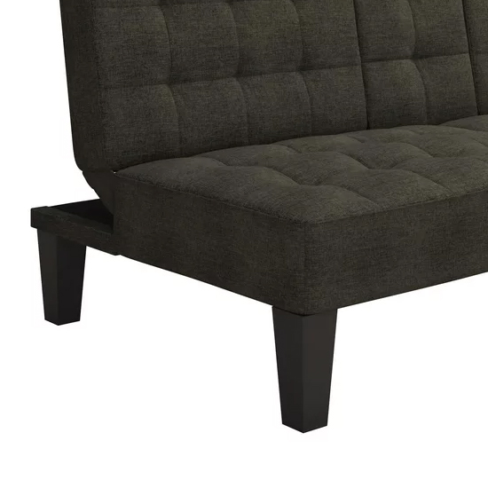 Adel Convertible Futon Linen Fabric Sofa Bed In Grey