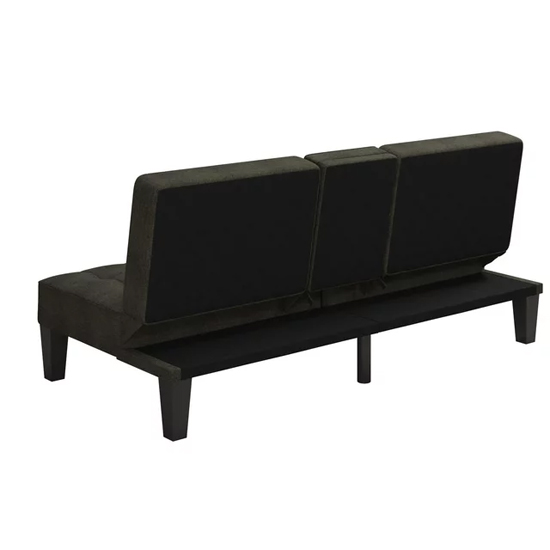 Adel Convertible Futon Linen Fabric Sofa Bed In Grey