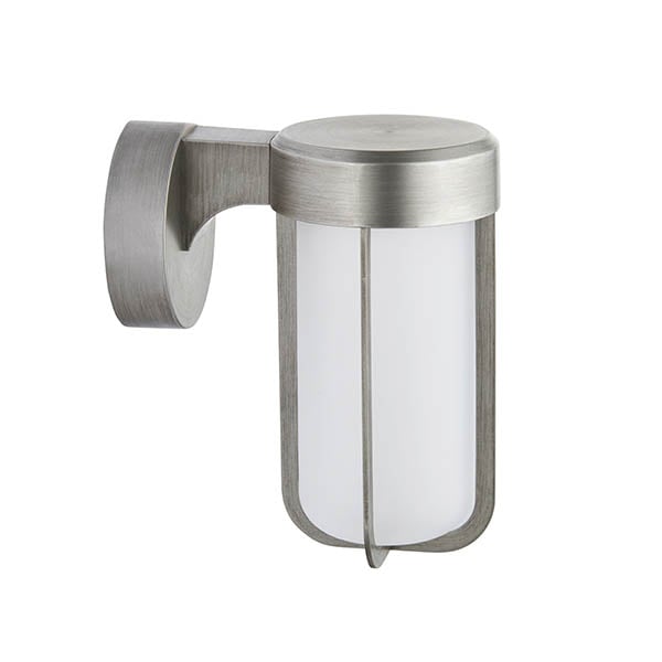 Adel Frosted Glass Shade LED Outdoor Wall Light In Silver