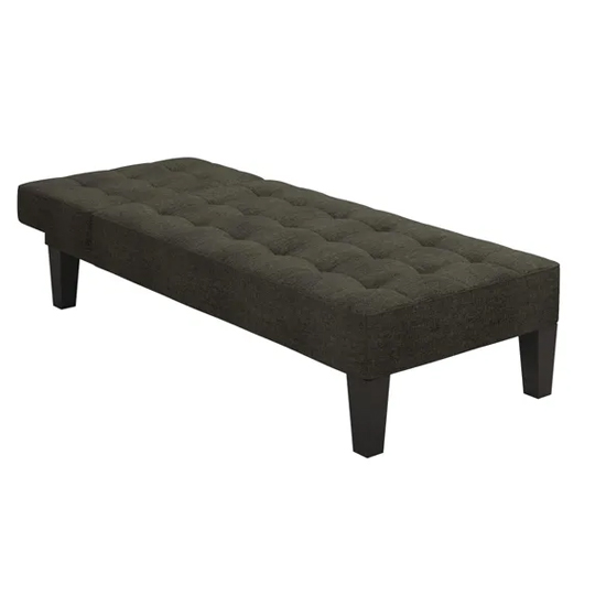 Adel Linen Fabric Lounge Chaise Chair In Grey