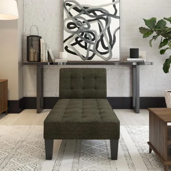 Read more about Adel linen fabric lounge chaise chair in grey