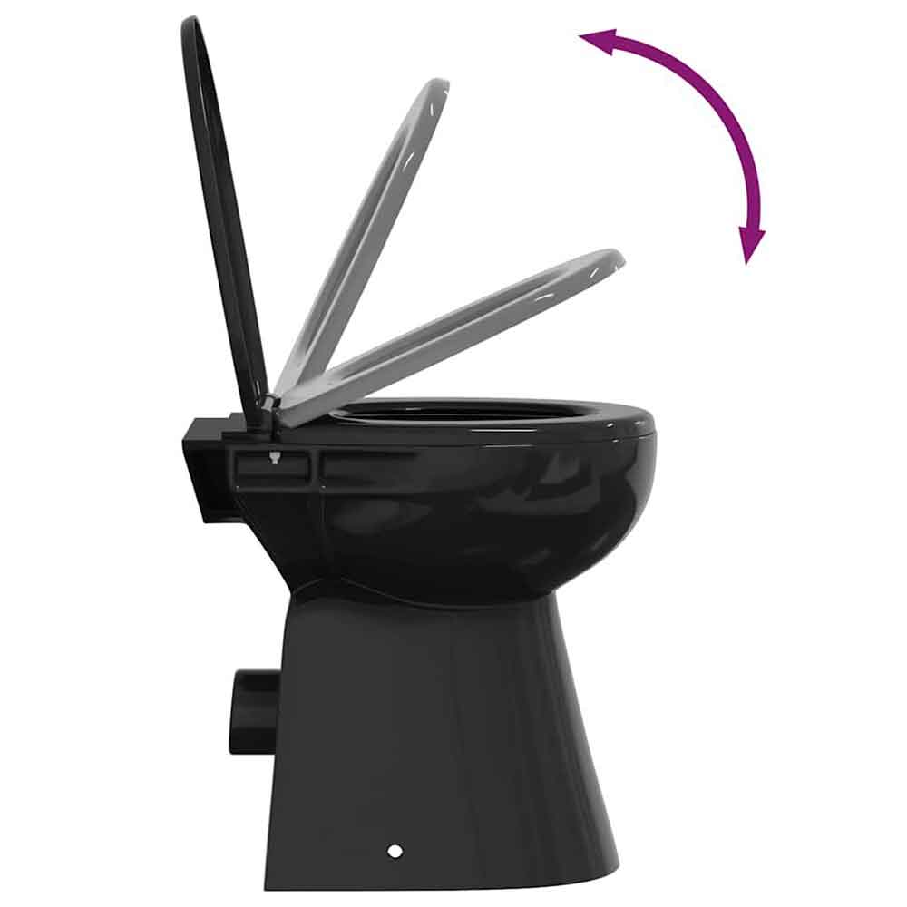 Adel Black Rimless Comfort Height Toilet - Soft Close Seat