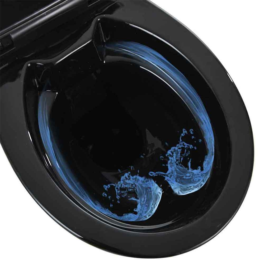 Adel Black Rimless Comfort Height Toilet - Soft Close Seat