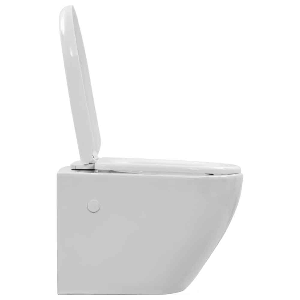 Adel White Rimless Wall Hung Toilet - Soft Close Seat