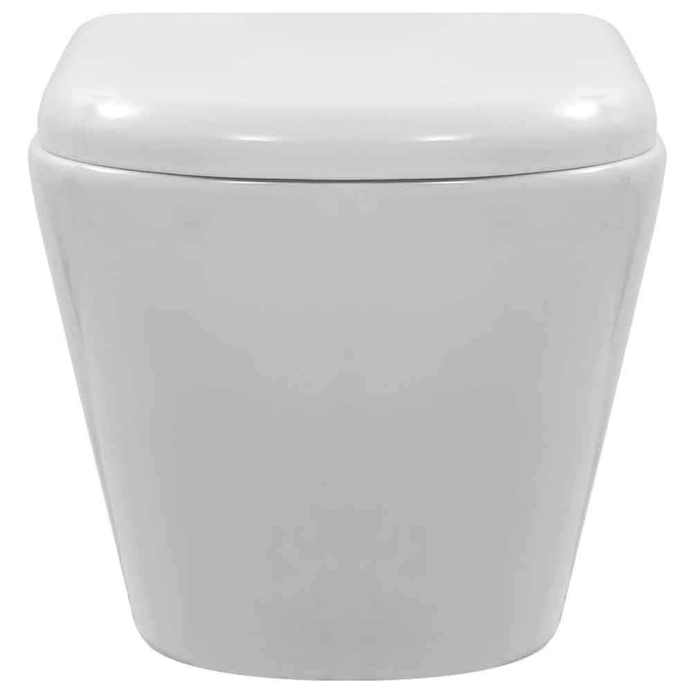 Adel White Rimless Wall Hung Toilet - Soft Close Seat