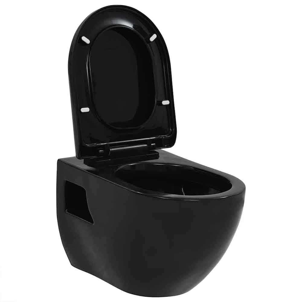 Adel Black Wall Hung Toilet - Soft Close Seat
