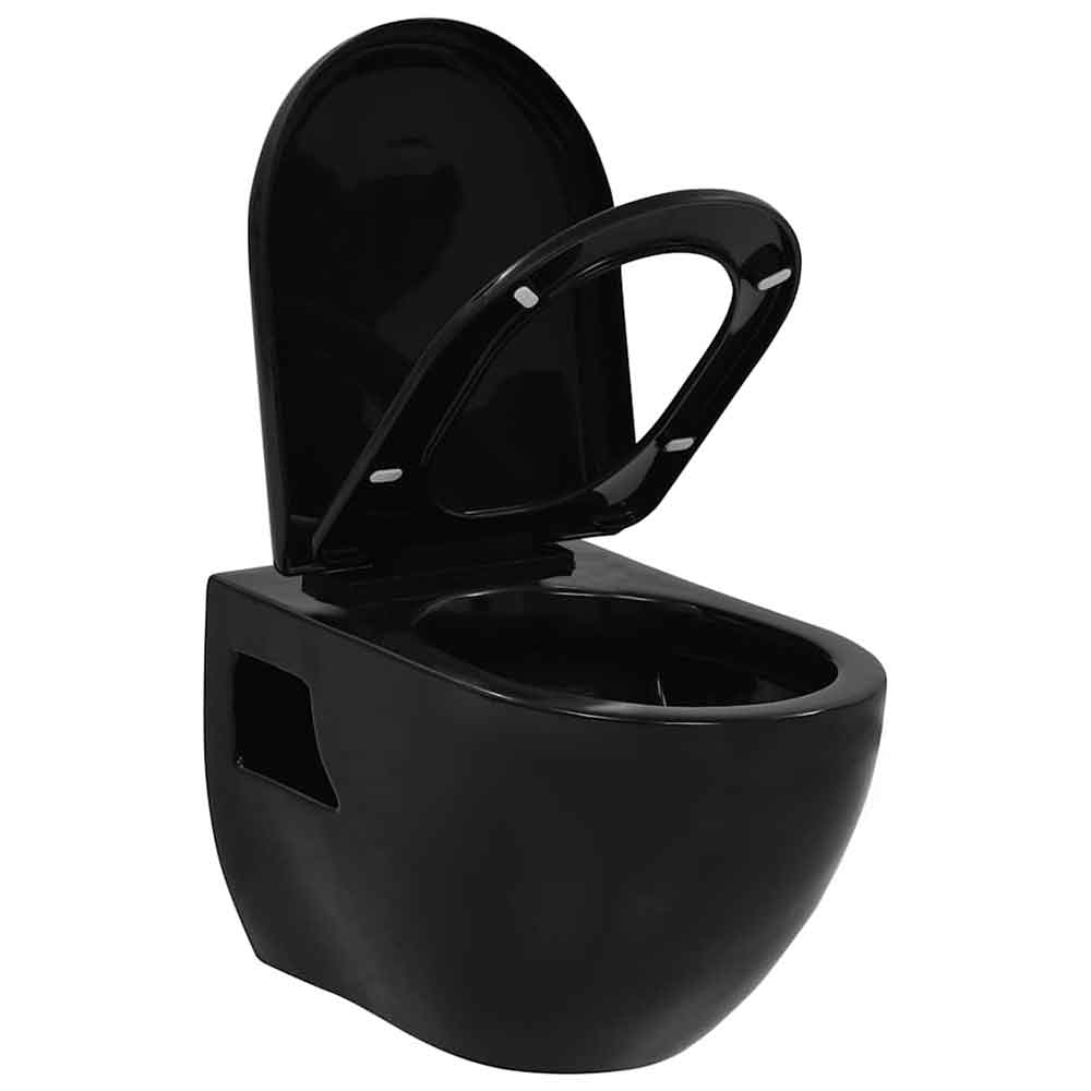 Adel Black Wall Hung Toilet - Soft Close Seat