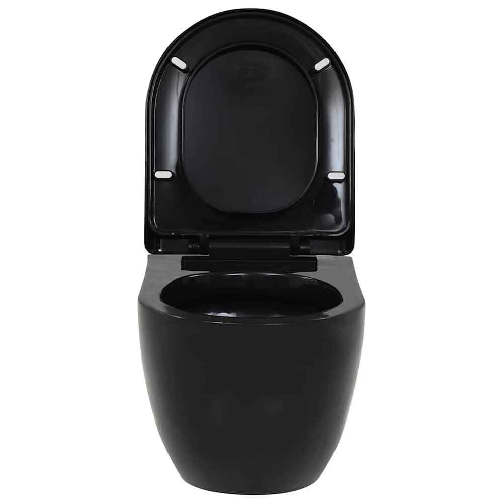 Adel Black Wall Hung Toilet - Soft Close Seat
