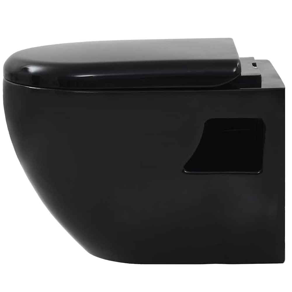 Adel Black Wall Hung Toilet - Soft Close Seat