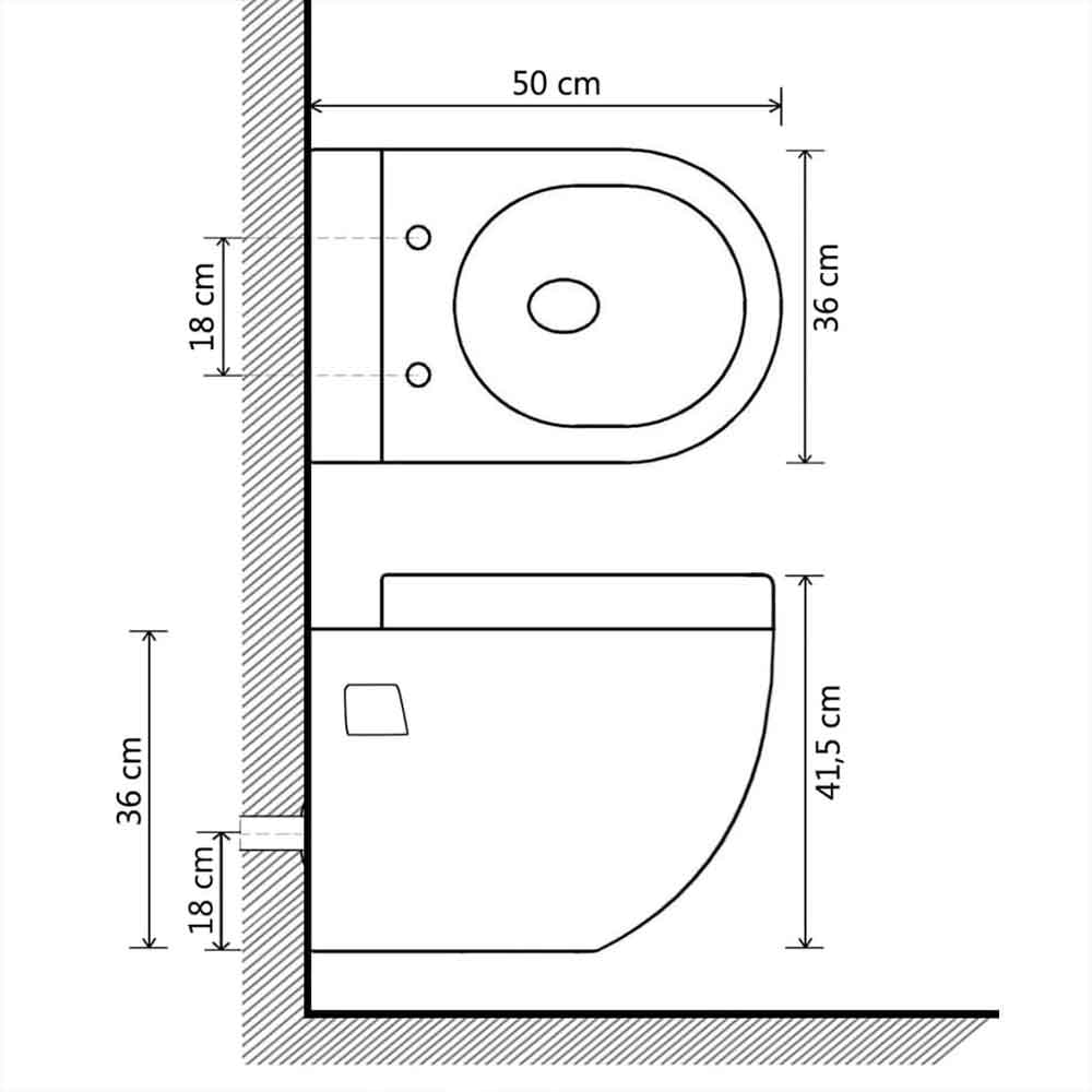 Adel Black Wall Hung Toilet - Soft Close Seat