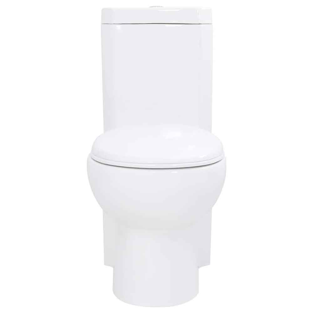 Adel White Close Coupled Corner Toilet - Soft Close Seat