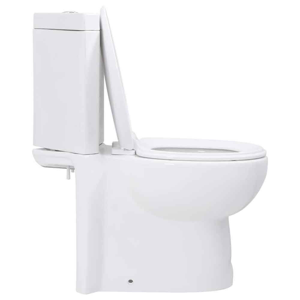 Adel White Close Coupled Corner Toilet - Soft Close Seat
