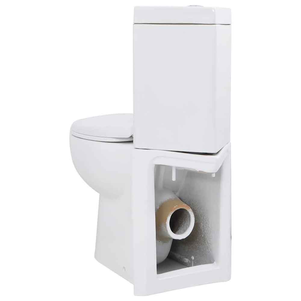 Adel White Close Coupled Corner Toilet - Soft Close Seat