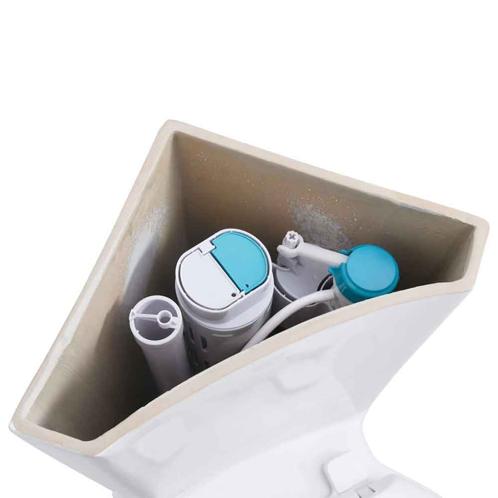 Adel White Close Coupled Corner Toilet - Soft Close Seat