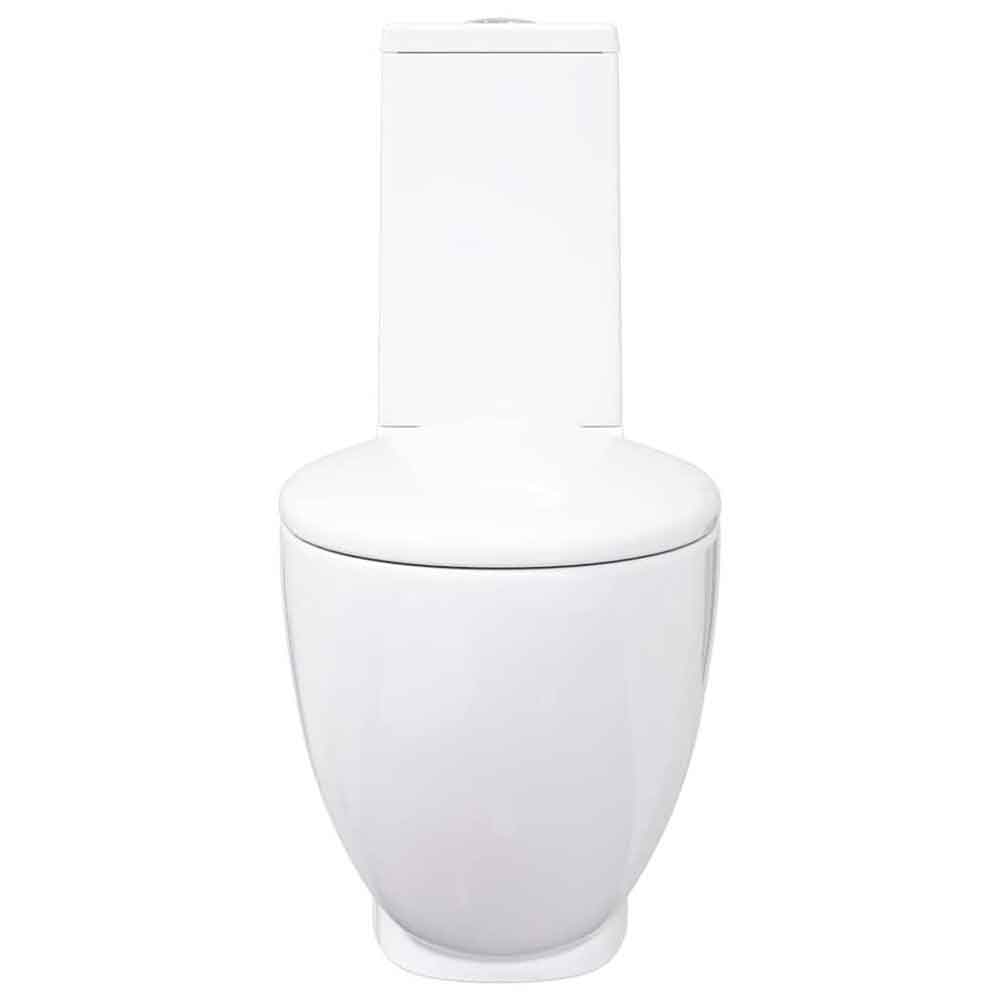 Ada White Close Coupled Toilet With Vertical Outlet - Soft Close Seat