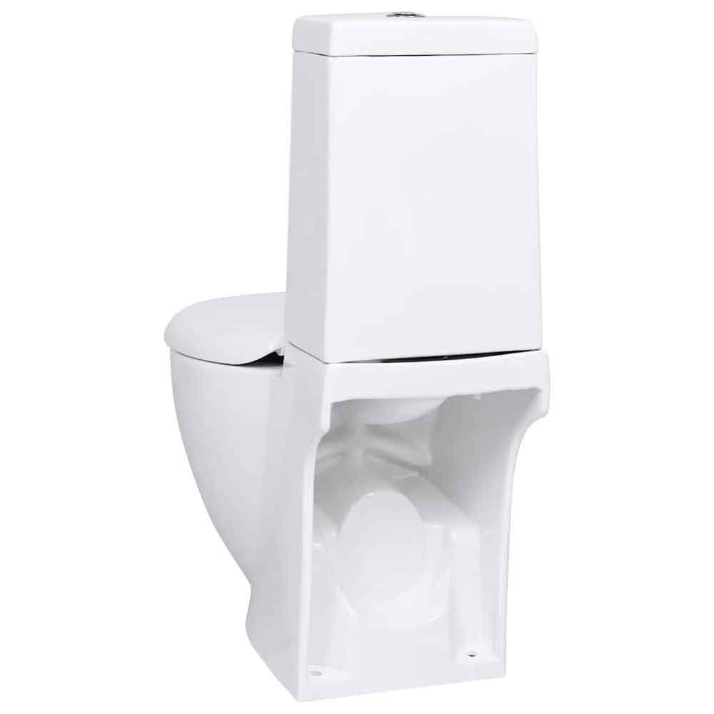 Ada White Close Coupled Toilet With Vertical Outlet - Soft Close Seat