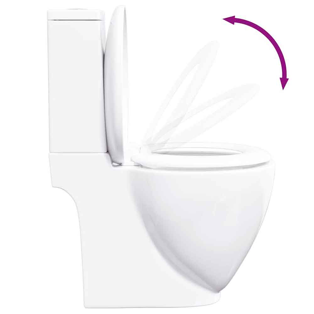 Ada White Close Coupled Toilet With Vertical Outlet - Soft Close Seat