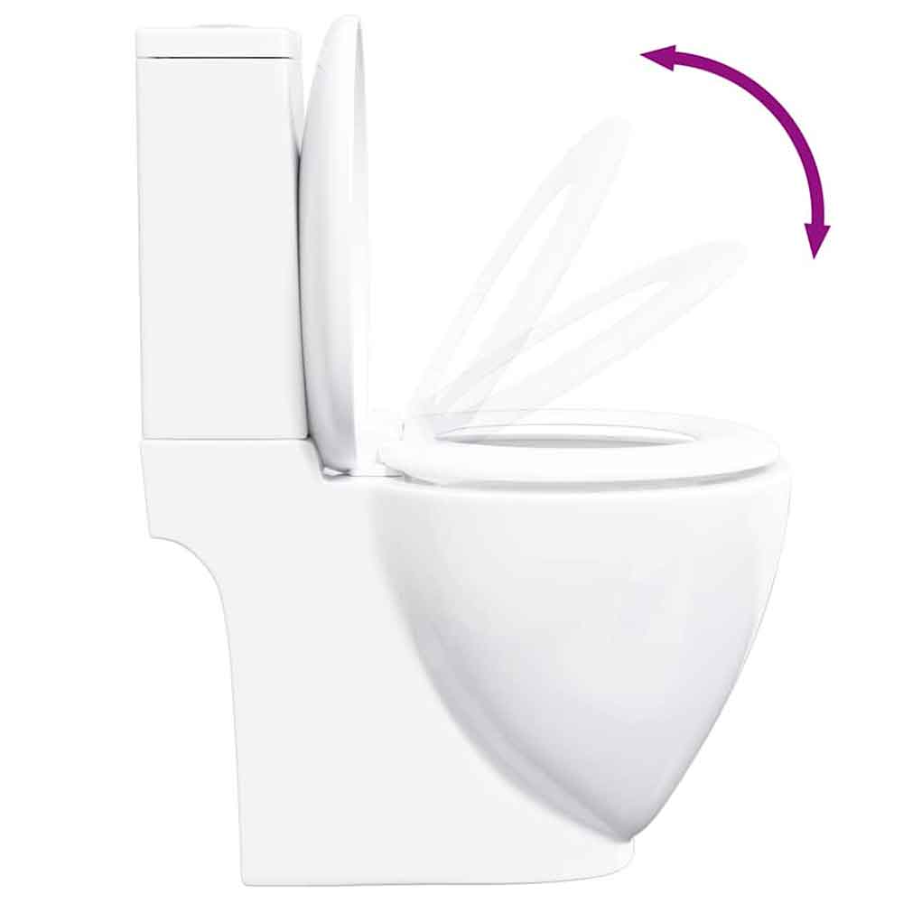 Adel White Close Coupled Toilet With Horizontal Outlet - Soft Close Seat