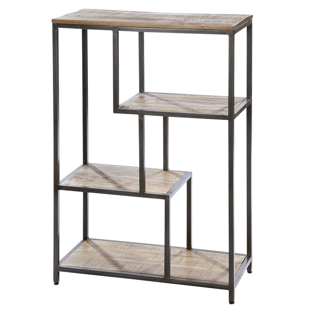 Adel Wooden Shelving Unit With Metal Frame In Natural