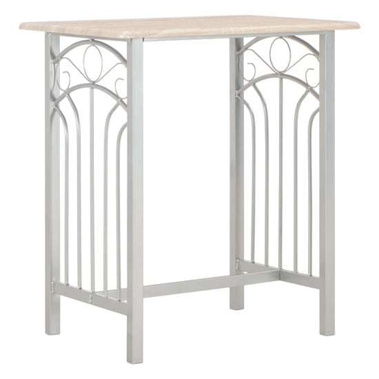 Adelia Wooden Bar Table With 2 Bar Stools In Oak And Grey