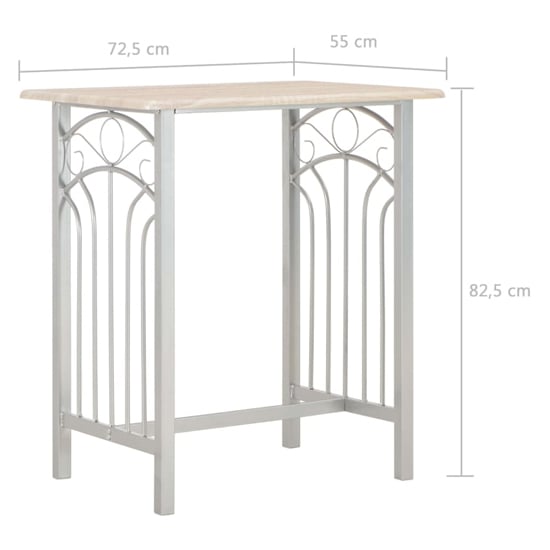 Adelia Wooden Bar Table With 2 Bar Stools In Oak And Grey