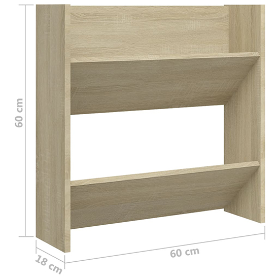 Adelio Wooden Wall Mounted Shoe Storage Rack In Sonoma Oak