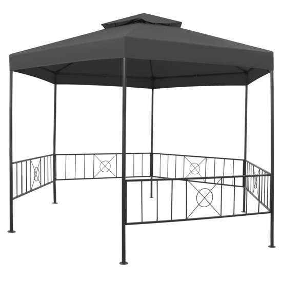 Adica Fabric Garden Gazebo Hexagonal In Anthracite