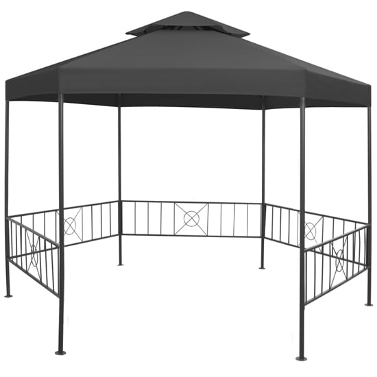 Product photograph of Adica Fabric Garden Gazebo Hexagonal In Anthracite from Furniture in Fashion