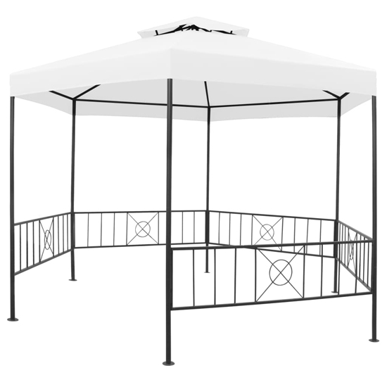 Adica Fabric Garden Gazebo Hexagonal In White