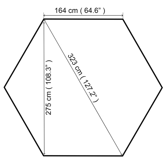 Adica Fabric Garden Gazebo Hexagonal In White