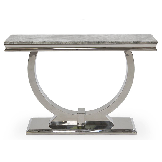 Adica Marble Console Table In Grey With Chrome Metal Base_2