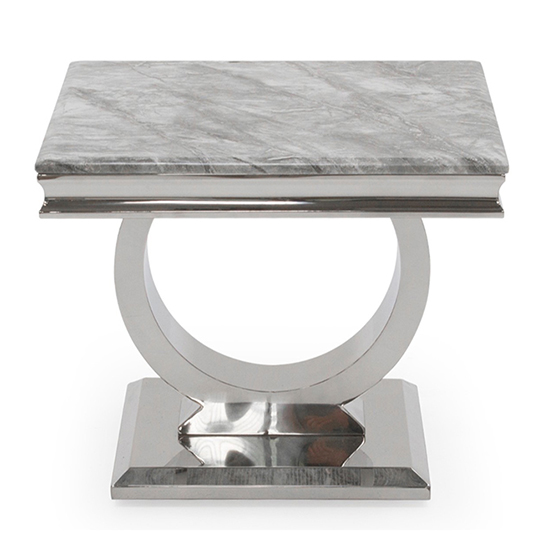 Adica Marble End Table In Grey With Chrome Metal Base_2
