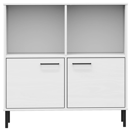 Adica Solid Wood Bookcase With 2 Doors In White