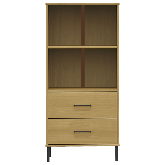 Adica Solid Wood Bookcase With 2 Drawers In Brown