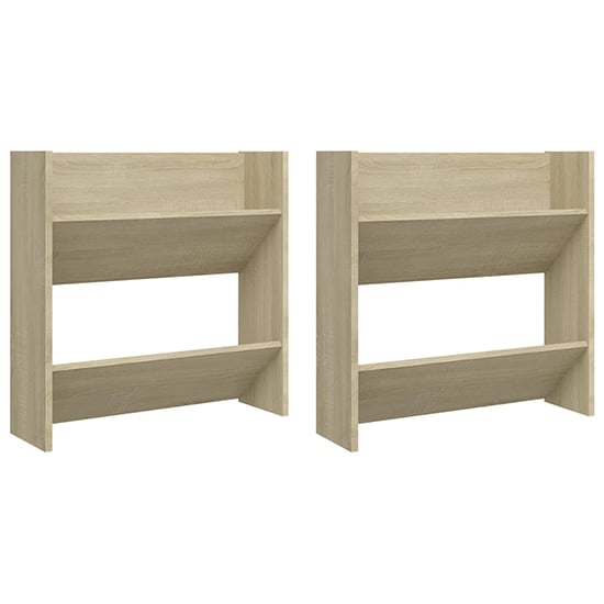 Adino Wooden Wall Mounted Shoe Storage Rack In Sonoma Oak