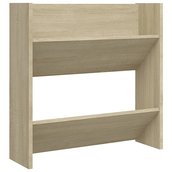 Adino Wooden Wall Mounted Shoe Storage Rack In Sonoma Oak