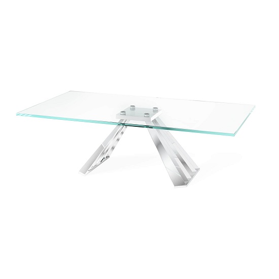 Read more about Arnside clear glass coffee table with stainless steel base