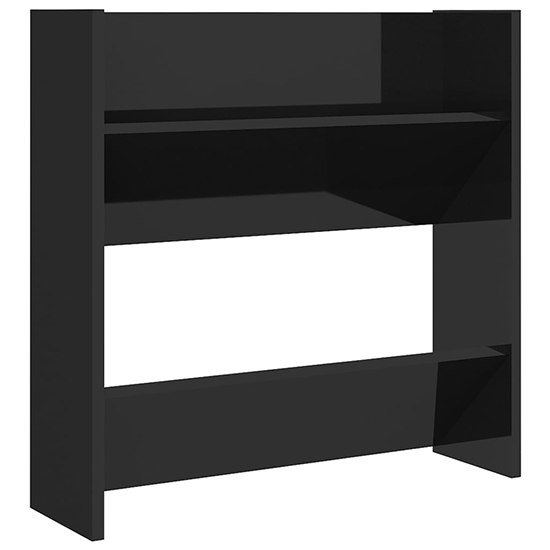 Adkins High Gloss Wall Mounted Shoe Storage Rack In Black