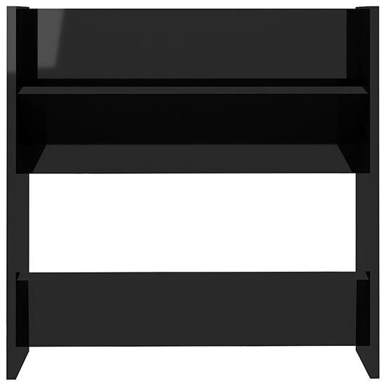Adkins High Gloss Wall Mounted Shoe Storage Rack In Black