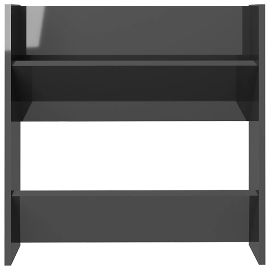 Adkins High Gloss Wall Mounted Shoe Storage Rack In Grey