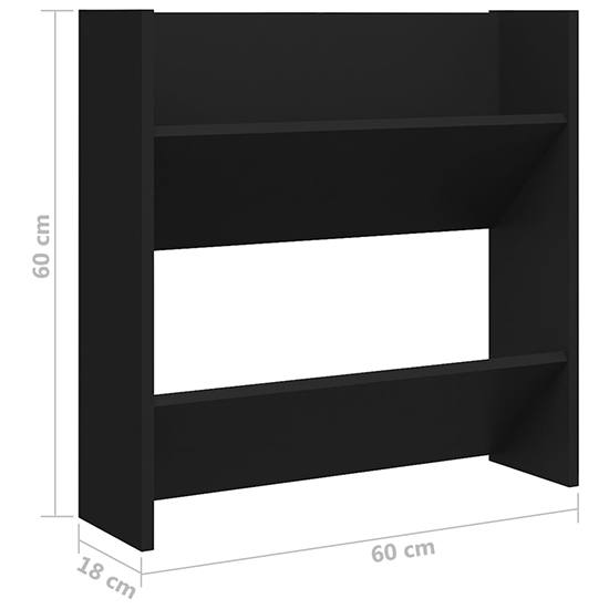 Adkins Wooden Wall Mounted Shoe Storage Rack In Black