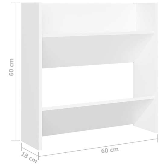 Adkins Wooden Wall Mounted Shoe Storage Rack In White